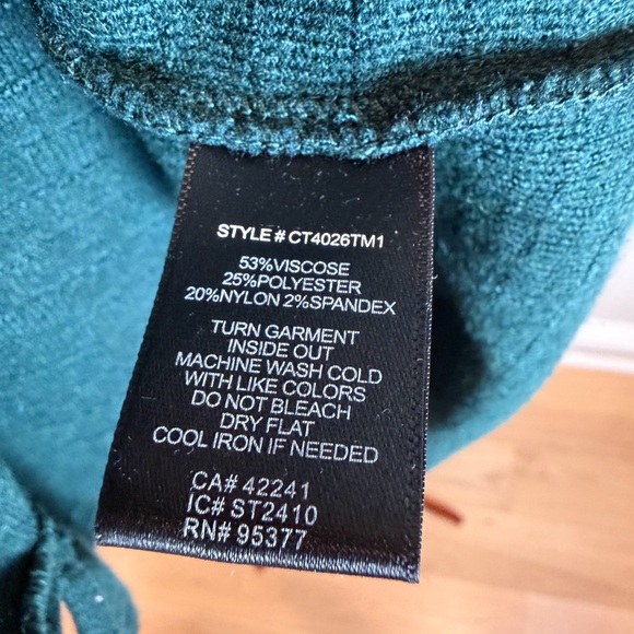 Sanctuary Dark Green Ribbed Crewneck Top/Sweater - Picture 6 of 6